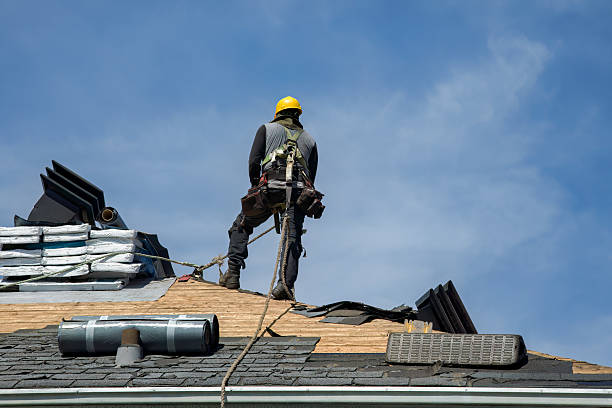 Professional Roof Installation technician working in Bath, NY